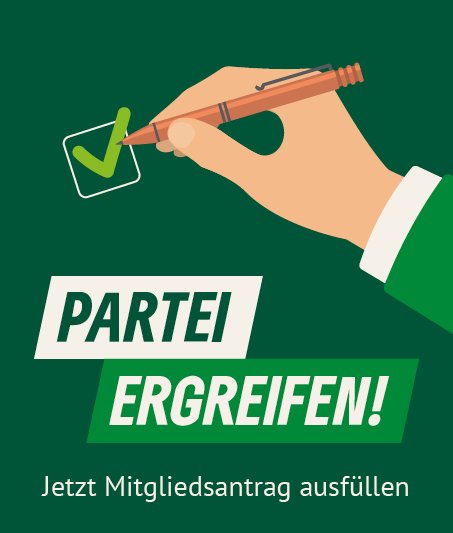 Partei ergreifen, Mitglied werden.